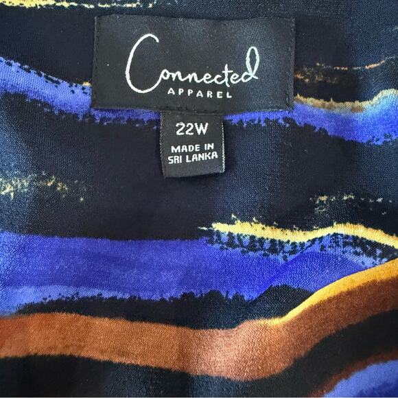 Connected Apparel Plus Size 22W Tiered Sheath Dress Multicolor Striped Stretch - Picture 2 of 4